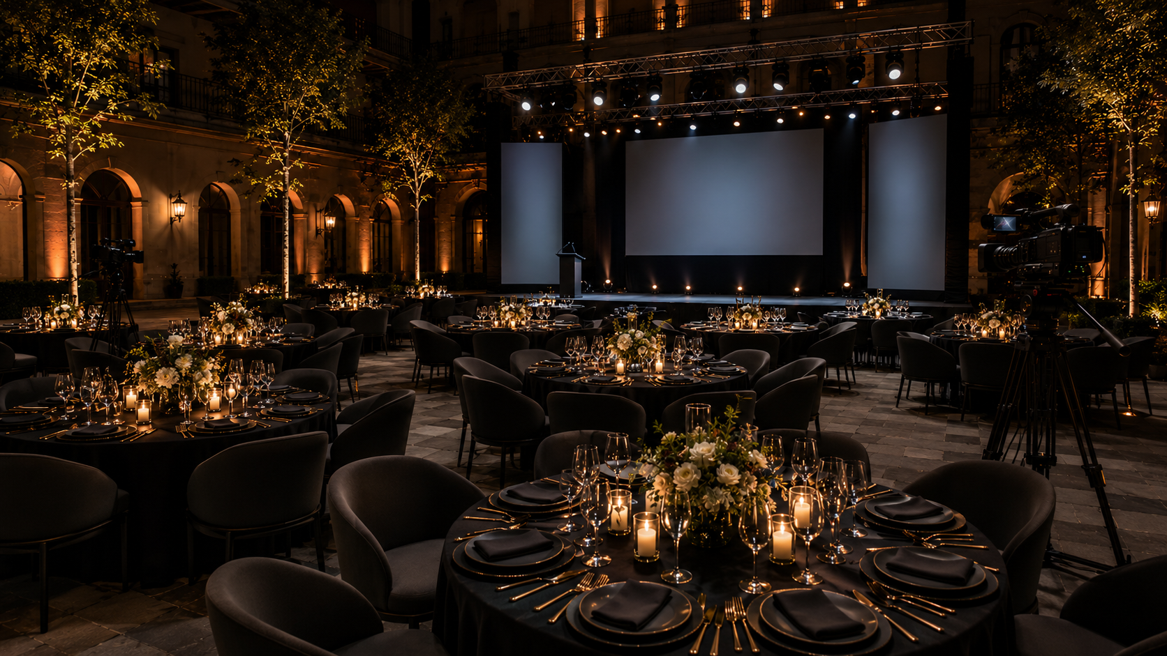 Evento corporativo iluminado